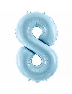 Balão Número 8 Azul Claro